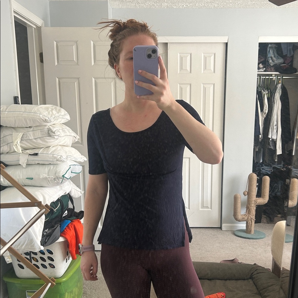 Active USA Navy Short Sleeve Top